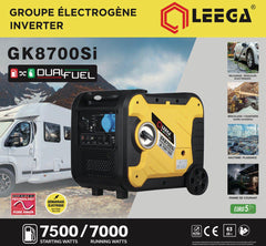 Leega 7.5 kW Silent Inverter Generator, Duel Fuel, 7.5 Hours Run Time Portable Mini Generator for Home Use