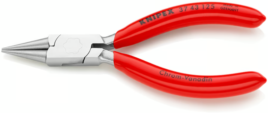 Knipex 37 43 125 | Flat Nose Pliers  Precision Mechanics | Chrome Plated