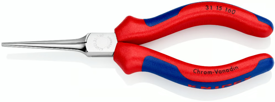 Knipex 31 15 160 | Flat Needle Nose Pliers | Multi Component | Chrome Plated - 160mm