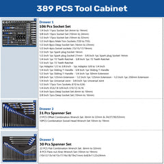 VTools 389Pcs Heavy-Duty Tool Cabinet with 7 Drawers