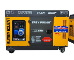 Easy Power 15 kW Super Silent Diesel Generator, DG35000SE Single/3 Phase 50/60 Hz for Power Backup, Industial, Construction & Home Use