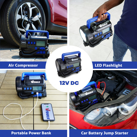 5 in 1 Jump Starter with Air Compressor