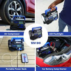 5 in 1 Jump Starter with Air Compressor