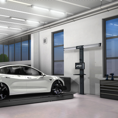 BEISSBARTH Q.LIGN T.41 QG Wheel Alignment Floor-Mounted Support Column, Turnplates & Q.Grip Wheel Clamps. Operation via 27" Monitor