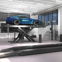 BEISSBARTH Q.LIGN T.41 QG Wheel Alignment Floor-Mounted Support Column, Turnplates & Q.Grip Wheel Clamps. Operation via 27" Monitor