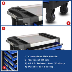 VTools 27-Inch 8-Drawer Tool Cabinet with Central Lock