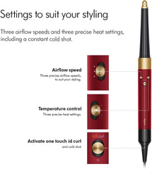 Dyson Airwrap i.d. Multi-Styler & Dryer Straight+Wavy Red Velvet & Gold HS08 with 2 Years Brand Warranty