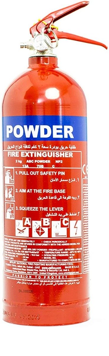 Naffco Portable Dry Powder Fire Extinguisher, NP2, 2 Kg