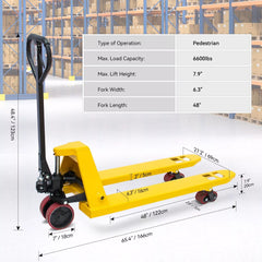 KT Plus Hand Pallet Truck, Loading Capacity 3000 KG, Fork Length 1100 mm for Warehouses Material Handling with 1 Year Warranty