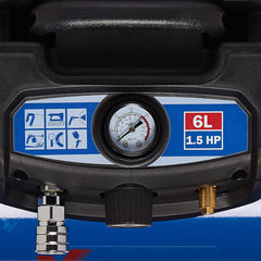 VTools 6 Liter Portable Air Compressor with 1.5 HP Motor