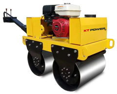 KT Power Double Drum Vibratory Road Roller Walk Behind 730 KG 650mm 24KN Hydraulic Drive Asphalt Compactor