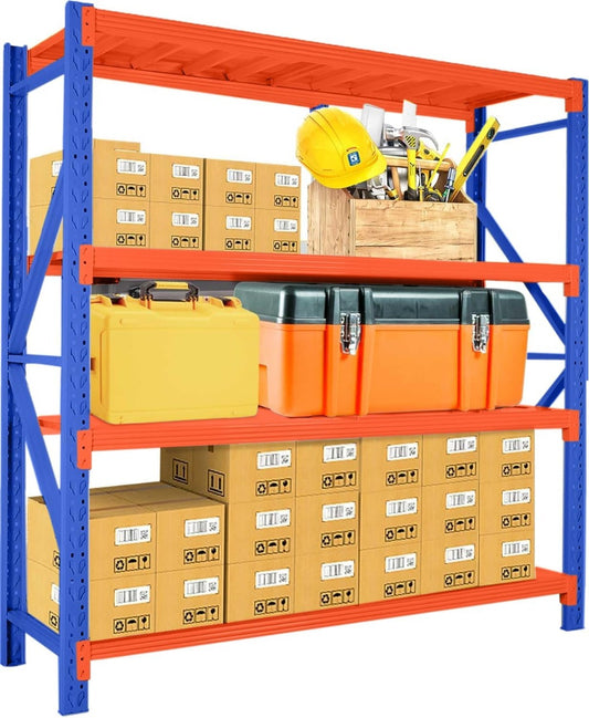 KT Plus Warehouse & Garage Shelf, Heavy Duty 4-Tier Storage Shelf with 300KG/shelf Rack Weight Capacity, Shelves Size 200 x 60 x 200 cm