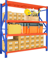 KT Plus Warehouse & Garage Shelf, Heavy Duty 4-Tier Storage Shelf with 300KG/shelf Rack Weight Capacity, Shelves Size 200 x 60 x 200 cm