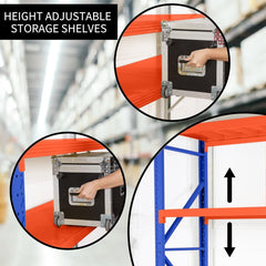 KT Plus Warehouse & Garage Shelf, Heavy Duty 4-Tier Storage Shelf with 300KG/shelf Rack Weight Capacity, Shelves Size 200 x 60 x 200 cm