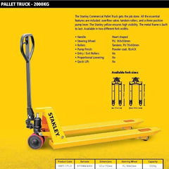STANLEY SXWTC-CPT-20 Pallet Truck 2 Ton – Heavy-Duty Manual Pallet Jack