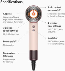 Dyson Supersonic Nural Ceramic Pink Rose Gold Hair Dryer HD16 with 2 Years Brand Warranty