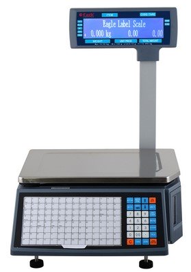 Eagle Pole Type Barcode Label Printing Weighing Scale, T30-EBR-Pole, 30 Kg, Black/Silver