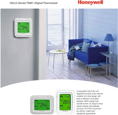 Honeywell Thermostat, T6861H2WG, 230V, Green Backlight