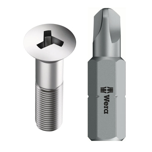 Wera 875 Tri-Wing Screwdriver Bits - Single Piece (Various Head Sizes + Lengths)